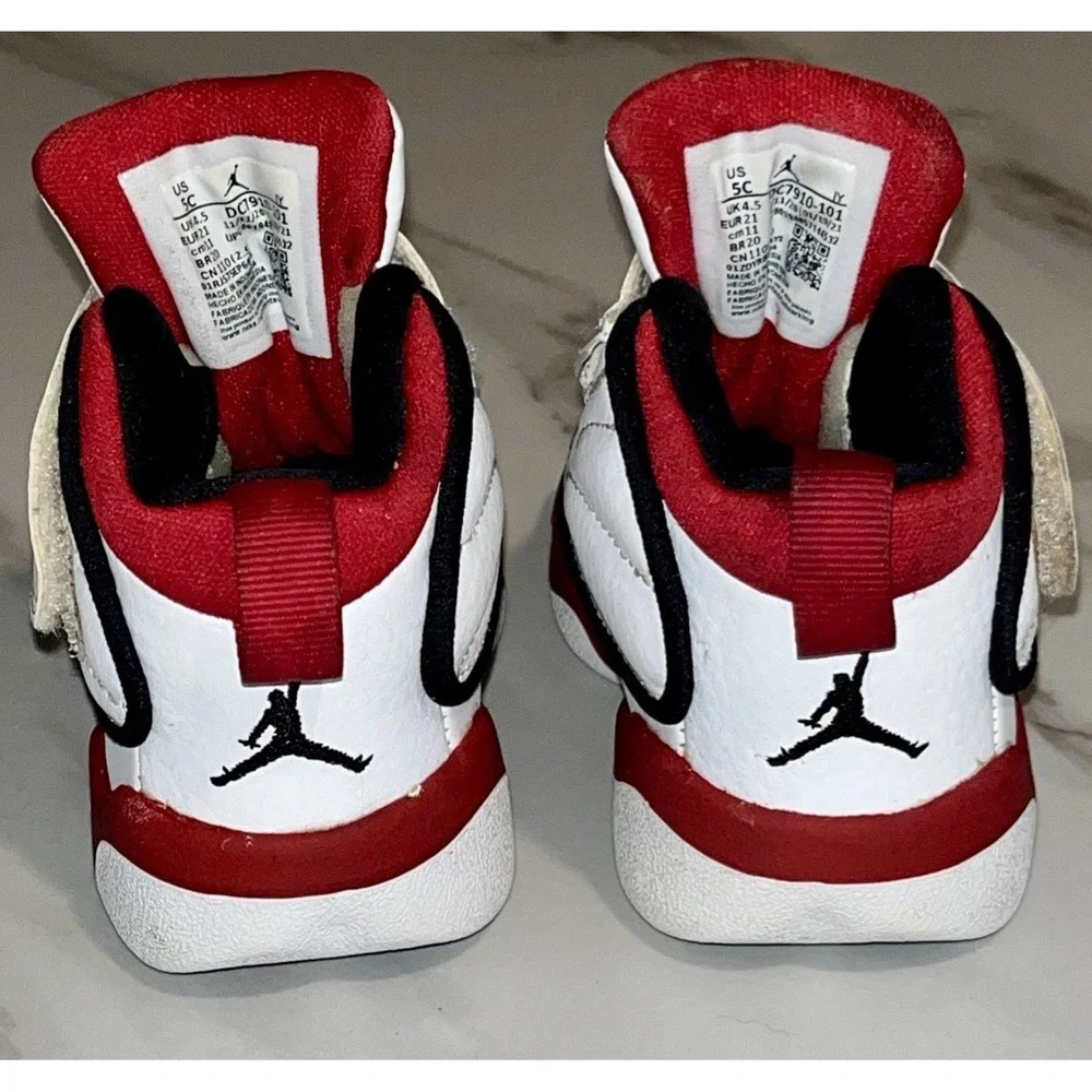 Nike Air Jordan Pro Strong TD 5C White Red Black Toddler Shoes DC7910-101